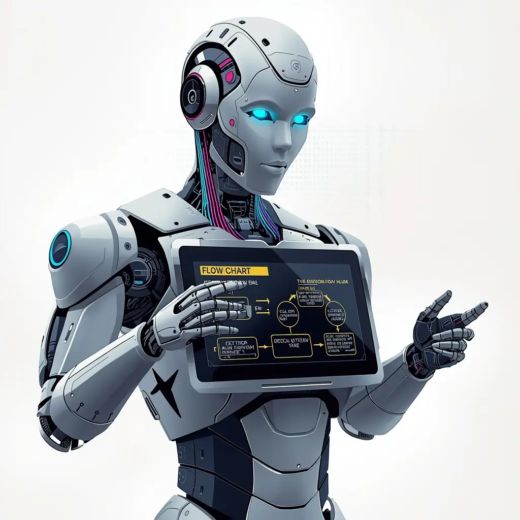 lucid-origin create a detailed illustration of a robot with a prominent flow chart integrated-3 3ab2fa69-f87d-4acf-a6b8-902dc8d3ca91 Will AI Replace Programmers in 2026? Reality Check