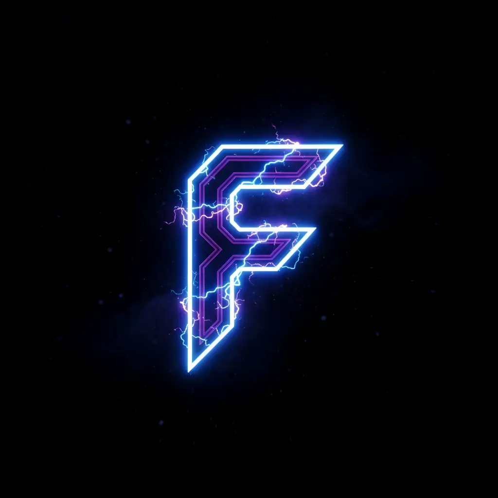 Untitled-20260407-092050-9883-4x Neon blue and purple glowing letter F logo on a black background