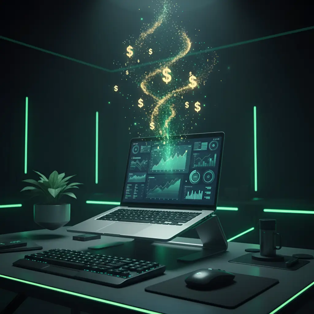 Untitled-20260413-093115-2140-2x “AI tools generating income on laptop with digital growth and money concept”