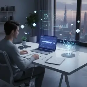 Untitled-20260413-093128-0343-2x Person working on laptop using AI tools in a modern home office setup how to use ai correctly