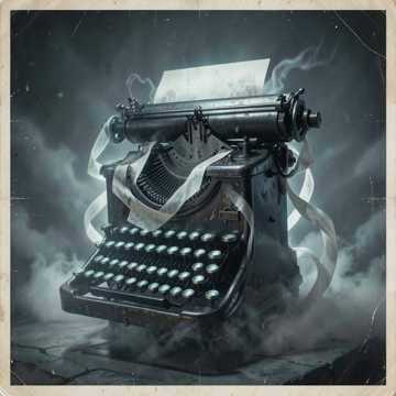 AI horror story generator creating a scary story on typewriter