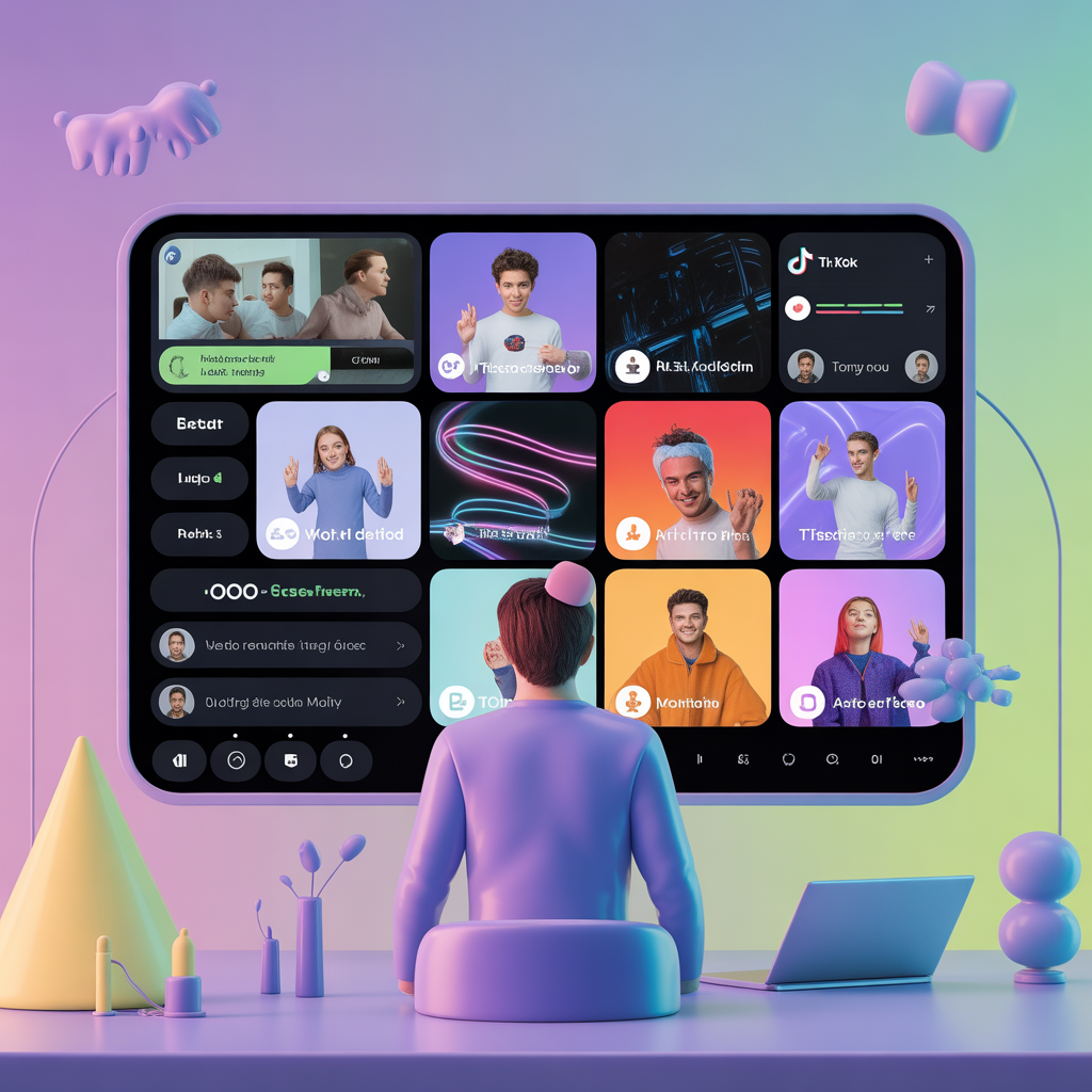 TikTok creator using AI video editing software to create short-form videos and social media content