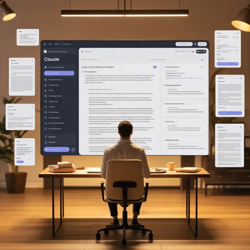 ideogram-v3.0 A clean and professional office scene showing an AI writing assistant dashboa-1