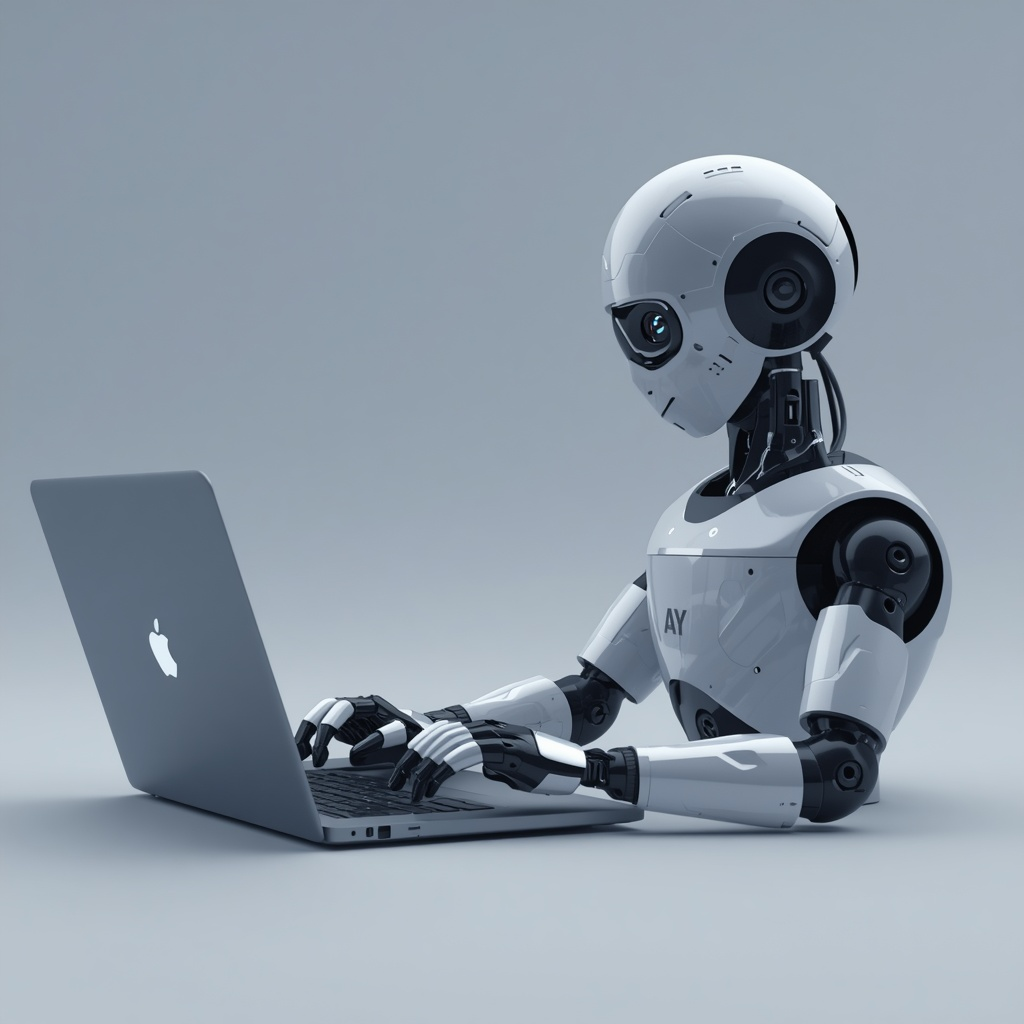 lucid-origin-AI-robot-building-an-ecommerce-store-on-a-laptop-futuristic-style-0