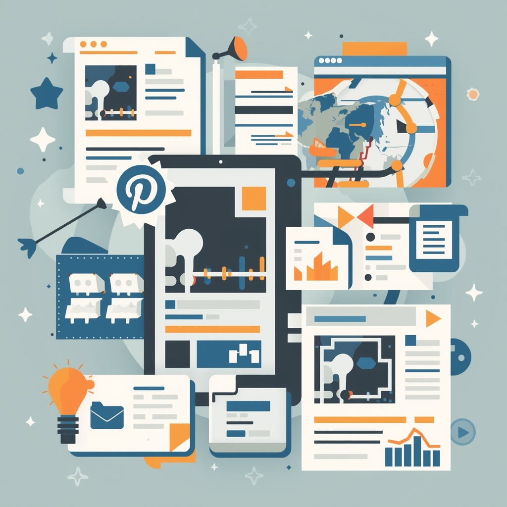 lucid-origin 800x800 illustration of AI-generated affiliate marketing content including produ-0 AI-generated affiliate marketing content with analytics, social media, and product promotion elements