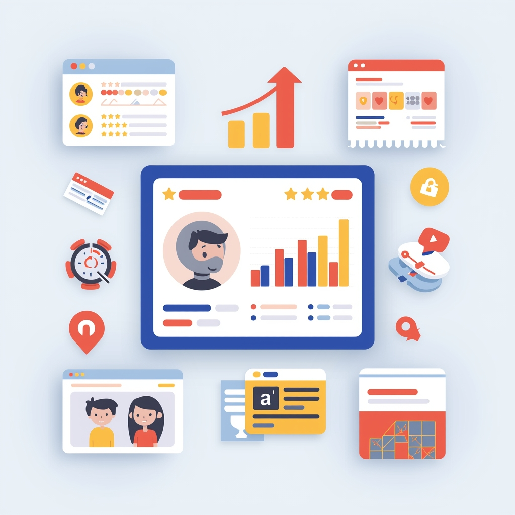 lucid-origin 800x800 illustration of AI-generated affiliate marketing content including produ-1 AI-generated affiliate marketing dashboard with customer profiles, analytics, and sales growth icons