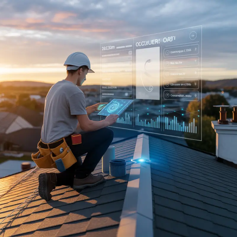 ideogram-v3.0-roofer-on-roof-using-tablet-with-glowing-AI-interface-digital-overlay-showing-le-3