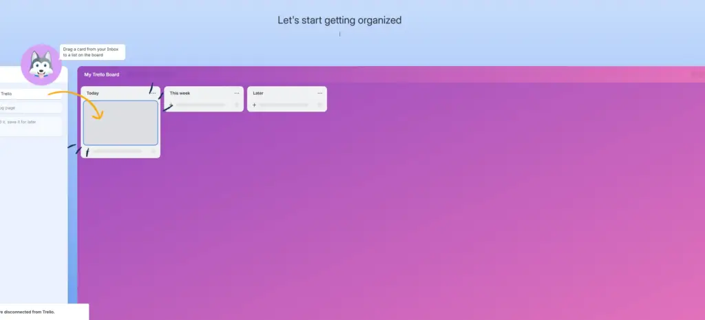 “Trello Kanban board workflow for project management”