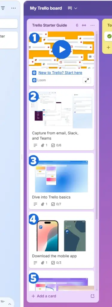 Screenshot of Trello automation workflow interface showing AI-powered task management, project organization tools, and productivity features in 2026.