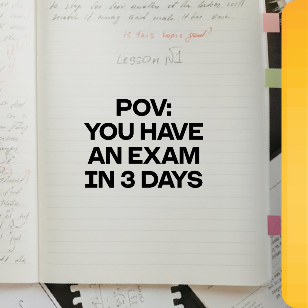 Gizmo AI exam prep promo for students with an exam in three days