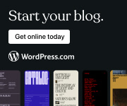 WordPress.com Start Your Blog banner inviting creators to get online and join a blogging community