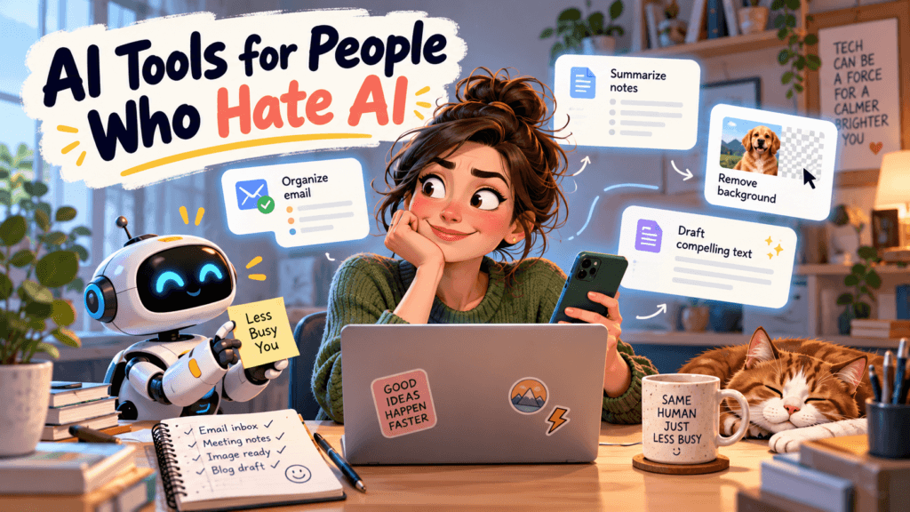 Useful AI tools helping with email summaries, checklists, photo cleanup, and simple writing tasks